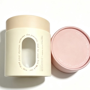 Boîte cylindrique écologique personnalisée avec fenêtre, idéale pour les parfums, les crèmes pour le visage et les produits de beauté - Product Image 3