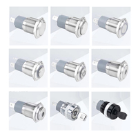 Interrupteur 8Mm/10Mm/12Mm/16Mm/19Mm/22Mm/25Mm/28Mm/30Mm bouton poussoir en métal avec connecteur Led bouton poussoir lumière