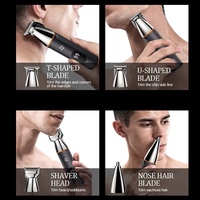 Tondeuse à cheveux sans fil Kemei KM-5857 IPX6, tondeuse à barbe, tondeuse pour le nez et les oreilles, tondeuse corporelle, rasoir électrique, kit de toilettage pour homme 5 en 1