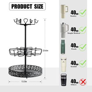 40 oz Tumbler Organizer Rotatable Cup Holder Divider for Kitchen Cabinets Water Bottle Tableware Storage <b>Solution</b> - Product Image 2