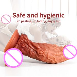 Dildo a Forma di Squame di Pesce Pangolino, Simulazione di Fallo in Silicone Liquido Doppio, Cambia Colore, Fantasia da Parete per Donne - Product Image 3