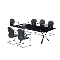 Table de collaboration professionnelle moderne avec accès intégré au réseau électrique – Qualité supérieure pour discussion et bureau de startup – Fonctionnelle