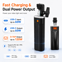 Alimentation portable en métal et PVC pour éclairages photo 91,76 Wh 100 W, batterie à charge rapide USB-C PD avec D-Tap 120 W et monture 1/4