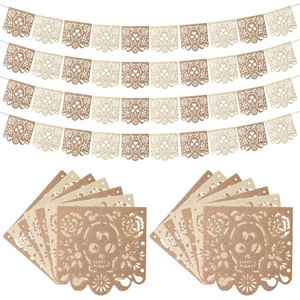 Bannière de fête du Jour des Morts mexicain avec motif de crâne, en tissu non tissé, forme rectangulaire - Product Image 1