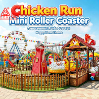 Parc d'attractions en plein air pour enfants, circuit de poulets, train électrique, manèges de parc d'attractions, mini montagnes russes