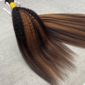 Vendedores de cabello al por mayor Virgen en color a granel 1PB/30 Afro Kinky Straight Bulk Sin trama Cabello humano para trenzar - Product Image 6