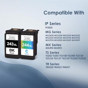 适用于TS3122 MX492 MG2522 <span class=keywords><strong>MG2922</strong></span> MG2420 TR4520打印机的佳能243XL 244XL兼容墨盒 - Product Image 5