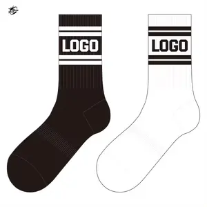 Manufacturers High Quality OEM Socks Custom Logo Cotton Soft Cushion Design Crew Sports Skateboard Socks