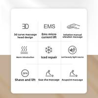 Eveekon Nouveau Masseur Facial Guasha Chaud/Froid Anti-âge pour Soin de la Peau, Réducteur de Rides et Lifting en V, Appareil Gua Sha