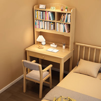 Escritorio de Estudio Moderno de Madera Maciza Todo en Uno con Estantería Integrada para Dormitorio, Oficina en Casa y Espacio de Aprendizaje para Niños
