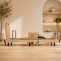 Machine de Pilates Reformer Pliante en Chêne - Équipement de Studio de Pilates Réglable, Écologique, Portable et Durable