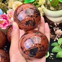 Vente en gros de cristaux naturels artisanaux, boule de cristal de haute qualité, sphère d'obsidienne rouge pour la décoration et les cadeaux