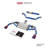 Haute performance excellent son prix usine titane bleu cuit silencieux d'échappement tuyaux catback système avec vannes pour VW GTI8