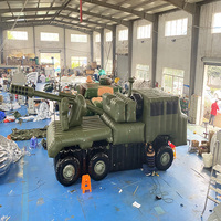 Réplique gonflable décorative d'obus/canon d'artillerie pour l'extérieur / Modèle gonflable de véhicule lanceur pour l'entraînement et les exercices