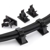 Serre-câble en Nylon TS-0608 10mm auto-adhésif noir blanc attaches pour pinces de câble de fil électrique serre-câble en plastique réglable