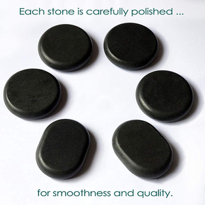 Siyah Spa enerji taşı masaj seti, doğal <span class=keywords><strong>Guasha</strong></span> sıcak masaj taşı gevşeme veya anksiyete kabartma - Product Image 2
