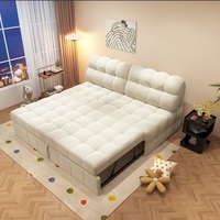 Sofá Cama Convertible Multifuncional de 2 Plazas, Sofá de Piel Sintética con Almacenamiento para Apartamentos Pequeños, Sala de Estar