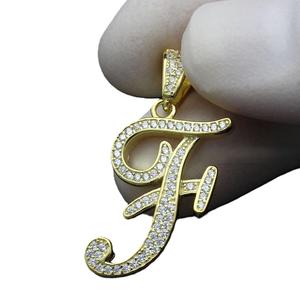 F- Alphabet Pendant Moissanite Diamond Pendant Without <b>Chain</b> 925 Sterling Silver Statement Iced Out Birthday Gift Letter Pendant - Product Image 2