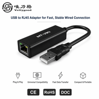 Adaptor USB 2.0 ke RJ45 Ethernet 10/100Mbps Konverter Kartu Jaringan LAN untuk Laptop Desktop PC