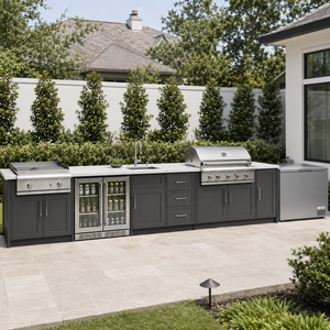 Cuisine barbecue extérieure  et station de grill pour villas Four électrique encastré sur mesure et gril en acier inoxydable - Product Image 1