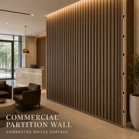 Grille carrée en WPC creux pour cloison intérieure, séparateur de pièce et décoration intérieure commerciale