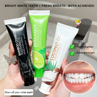 Dentifrice blanchissant au charbon de bambou pour usage domestique, ingrédients naturels, soin personnel, vente chaude