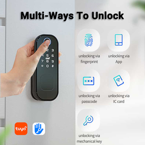 Outdoor IP65 Waterproof Smart Rim <strong>Lock</strong> Fingerprint Tuya TTlock App <strong>Electronic</strong> Door <strong>Locks</strong> WiFi Network Cloud for Glass <strong>Main</strong> <strong>Gate</strong> - Product Image 2
