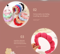 Headband Spons untuk Wanita dan Gadis, Headband Rambut Mengembang, Makeup, Kain Terry, Spa, Retro, Aksesoris Rambut Wanita