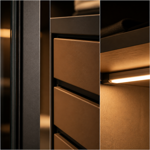 Dressing moderne de luxe pour chambre principale, solution tout-en-un pour toute la maison avec <span class=keywords><strong>porte</strong></span> vitrée et éclairage LED - Product Image 6