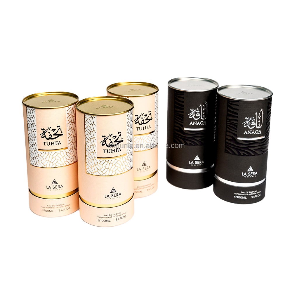 Luxury Cardboard Tube Cylinder Perfume Paper Tube with Foiling & Embossing