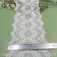 Liquidation de stock : Dentelle élastique extensible de 18 cm, tissu en dentelle extensible noir personnalisé, vente en gros pour les usines de vêtements