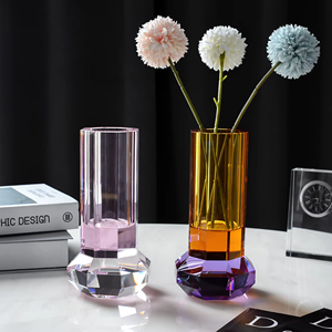 Цветочные вазы, свадебные маленькие бутон, прозрачные Дешевые Роскошные Современные хрустальные украшения, скандинавские цветочные вазы для домашнего декора - Product Image 6