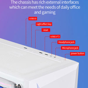 <span class=keywords><strong>Caja</strong></span> de juegos de escritorio para PC <span class=keywords><strong>Micro</strong></span> <span class=keywords><strong>ATX</strong></span> Tower con puerto de audio Ventilador RGB y material de aleación de aluminio Inventario a precio de fábrica - Product Image 6