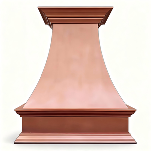 <span class=keywords><strong>Hotte</strong></span> de cuisine en cuivre 16 gauge, faite main sur mesure, finition cuivre naturel brossé, design couronne classique, prête à l'insertion, luxe - Product Image 2