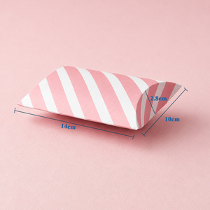 Cajas de Regalo Cosméticas <span class=keywords><strong>Mini</strong></span> Reutilizables de Cartón Rígido de Color Personalizable Premium, Cajas de Almohada a Rayas - Product Image 4
