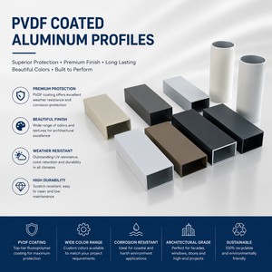 โปรไฟล์อะลูมิเนียมเคลือบ PVDF สำหรับงานสถาปัตยกรรมและงานภายนอกอาคาร ทนทานต่อสภาพอากาศ รังสียูวี และสีซีดจางได้ดี - Product Image 4