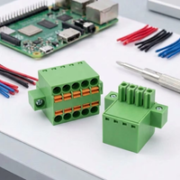 Connecteurs de bornier femelle à double rangée à ressort, à prix direct usine, 3,50 mm, verts, en PA66, à bride, pour PCB