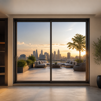 Ventanas Corredizas de Aluminio con Doble Acristalamiento y Aislamiento Térmico, Marco Estrecho, para Hoteles y Edificios, Venta al Por Mayor