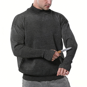 Suéter de Seguridad Gris Anticorte, Corte Regular, Ropa de Trabajo con Protección para Cuello y Manos - Product Image 1