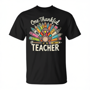 T-shirt scolaire mignon avec un dindon de Thanksgiving pour un professeur reconnaissant - Product Image 2