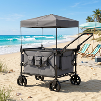 Poussette double de camping pour enfants de haute qualité, pliable, avec pare-soleil, grande capacité, chariot de pique-nique extérieur, roue simple en fer, OEM