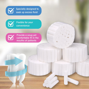 Rollos de Gasa Dental, Almohadillas de Algodón, Kit para Hemorragias Nasales, Accesorios # 2 Tapones Nasales de Gasa Medianos de 1.5 Pulgadas, Esterilizados con EO, Certificados CE, Dentales - Product Image 1
