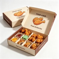 Boîte en papier personnalisée pour la vente en gros de plats à emporter : riz, poulet frit, nuggets, ailes, repas rapides