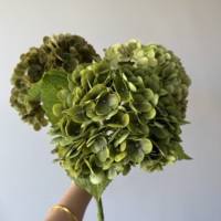 DC010 Dalian Chermy bunga buatan Penjualan Terbaik Hydrangea kepala besar hijau tua Hydrangea