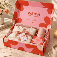 Boîte d'expédition rectangulaire pliable en carton imprimé avec motif floral rose et orange, logo personnalisé, pour emballage de marque en gros