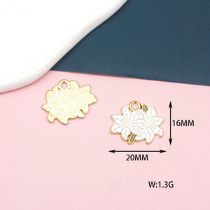 Bijoux en alliage <span class=keywords><strong>de</strong></span> zinc plaqué or pour bricolage, accessoires <span class=keywords><strong>de</strong></span> fabrication Lily Rose Tournesol <span class=keywords><strong>Fleur</strong></span> <span class=keywords><strong>de</strong></span> jasmin Pendentif émaillé Charme pour collier - Product Image 6