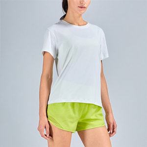 Logo personnalisé de haute qualité de luxe lâche col rond entraînement Sport T-shirts maille doux femmes <span class=keywords><strong>Yoga</strong></span> Gym Fitness à manches courtes t-shirt - Product Image 2