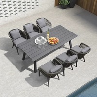Ensemble de salle à manger de patio 10 places, mobilier d'extérieur, ensemble de bancs, chaises en rotin PE, ensemble de salle à manger d'extérieur avec table extensible