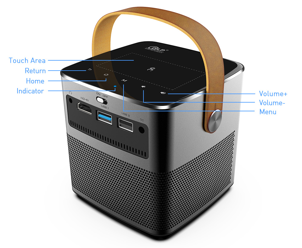 [YIDAHAI P12II]200 ANSI LUMENS LED+DLP Portable mini android mirror selling Hometheater Game Battery WIFI AI Projector
