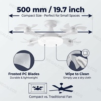 Kipas Angin Plafon Remote Control E27 21W Lampu LED 24W Desain Drone Kipas 4-Bilah Lipat 3CCT Dimmable 3-Kecepatan untuk dapur